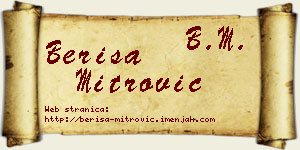 Beriša Mitrović vizit kartica